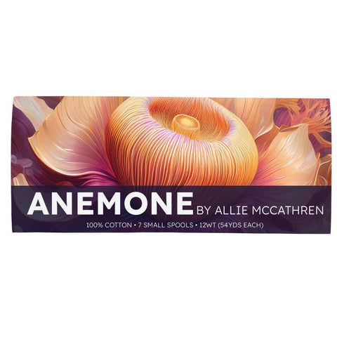 Aurifil Anemone Collection by Allie McCathren 12 Weight Wt Cotton Quilting Thread Set of 7 Gold Pink Burgundy AM12AC7