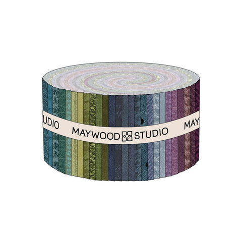 Gemstones Maywood Woolies Flannel Teal Blue Green Purple Cotton Flannel 40 2.5 inch Strips Flannel Fabric Jelly Roll