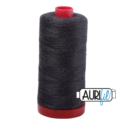 Aurifil LANA WOOL 8980 Gun Metal Dark Grey 12 Weight Wt 350 Meters 383 Yards Spool Quilt Wool Quilting Thread