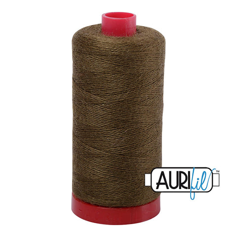 Aurifil LANA WOOL 8930 Golden Green 12 Weight Wt 350 Meters 383 Yards Spool Quilt Wool Quilting Thread