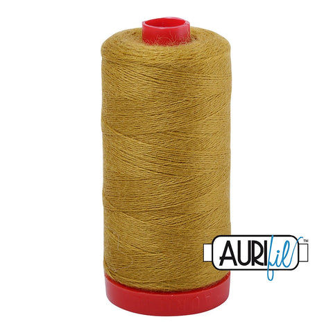 Aurifil LANA WOOL 8920 Funky Mustard Gold 12 Weight Wt 350 Meters 383 Yards Spool Quilt Wool Quilting Thread