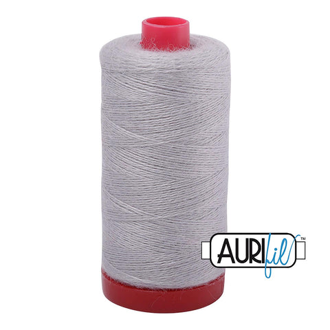 Aurifil LANA WOOL 8605 Light Grey Gray White 12 Weight Wt 350 Meters 383 Yards Spool Quilt Wool Quilting Thread