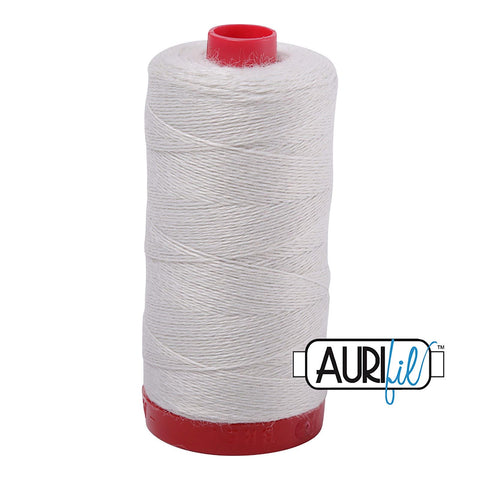 Aurifil LANA WOOL 8600 Ice Blue Very Light Grey Gray White 12 Weight Wt 350 Meters 383 Yards Spool Quilt Wool Quilting Thread