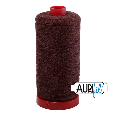 Aurifil LANA WOOL 8360 Chocolate Brown 12 Weight Wt 350 Meters 383 Yards Spool Quilt Wool Quilting Thread