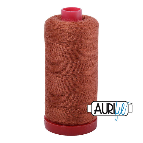 Aurifil LANA WOOL 8334 Cinnamon Rust Brown 12 Weight Wt 350 Meters 383 Yards Spool Quilt Wool Quilting Thread