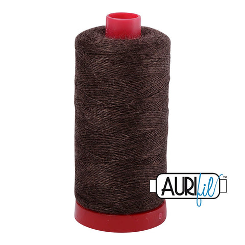 Aurifil LANA WOOL 8075 Brown 12 Weight Wt 350 Meters 383 Yards Spool Quilt Wool Quilting Thread