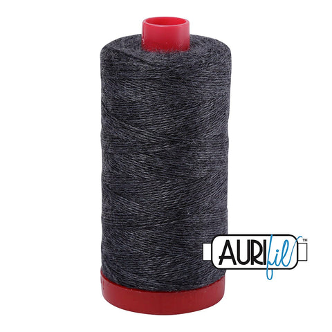Aurifil LANA WOOL 8083 Dark Grey Gray Melange 12 Weight Wt 350 Meters 383 Yards Spool Quilt Wool Quilting Thread