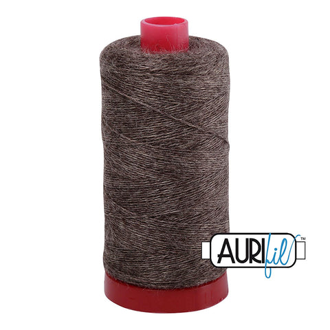 Aurifil LANA WOOL 8088 Bark Brown Melange 12 Weight Wt 350 Meters 383 Yards Spool Quilt Wool Quilting Thread