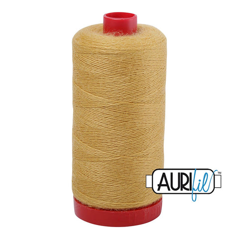 Aurifil LANA WOOL 8174 Straw Yellow 12 Weight Wt 350 Meters 383 Yards Spool Quilt Wool Quilting Thread