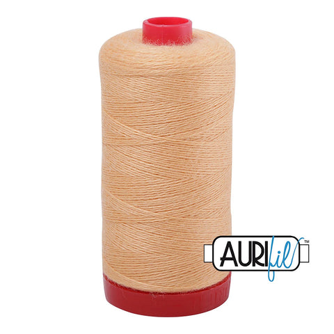 Aurifil LANA WOOL 8205 Soft Apricot Orange 12 Weight Wt 350 Meters 383 Yards Spool Quilt Wool Quilting Thread
