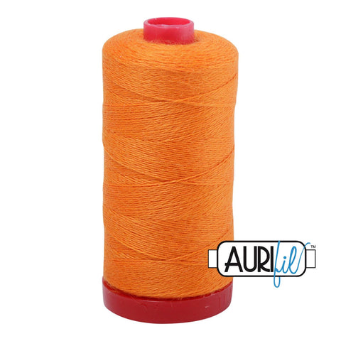 Aurifil LANA WOOL 8235 Cairo Bright Orange 12 Weight Wt 350 Meters 383 Yards Spool Quilt Wool Quilting Thread