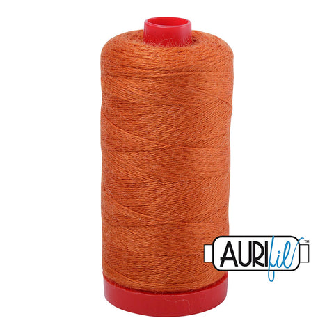 Aurifil LANA WOOL 8240 Pumpkin Orange 12 Weight Wt 350 Meters 383 Yards Spool Quilt Wool Quilting Thread