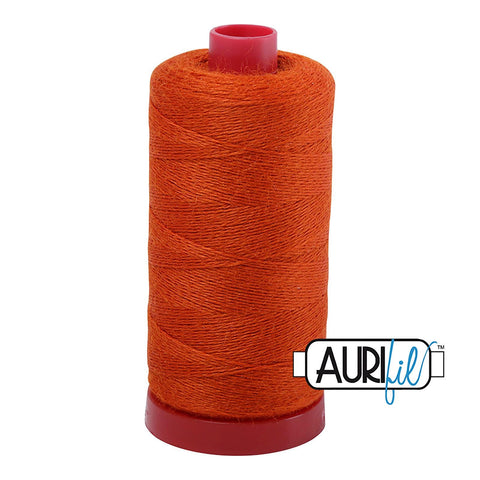 Aurifil LANA WOOL 8245 Dark Pumpkin Orange 12 Weight Wt 350 Meters 383 Yards Spool Quilt Wool Quilting Thread