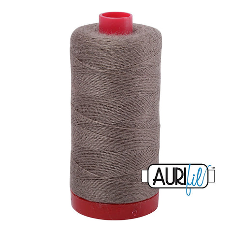 Aurifil LANA WOOL 8905 Cloudy Day Medium Grey White 12 Weight Wt 350 Meters 383 Yards Spool Quilt Wool Quilting Thread