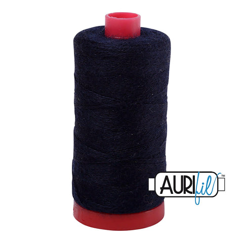 Aurifil LANA WOOL 8785 Blue Black 12 Weight Wt 350 Meters 383 Yards Spool Quilt Wool Quilting Thread