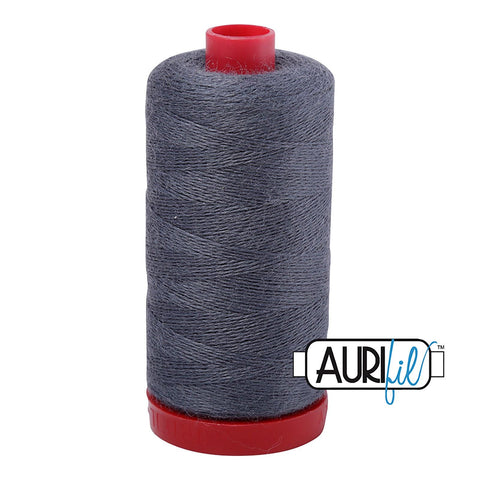 Aurifil LANA WOOL 8615 Graphite Blue 12 Weight Wt 350 Meters 383 Yards Spool Quilt Wool Quilting Thread