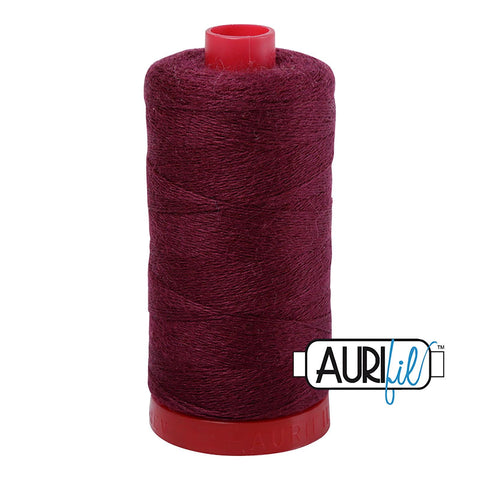 Aurifil LANA WOOL 8450 Plum Purple 12 Weight Wt 350 Meters 383 Yards Spool Quilt Wool Quilting Thread