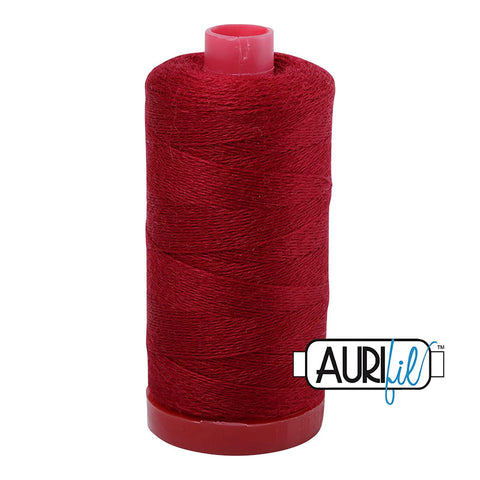Aurifil LANA WOOL 8403 Dark Raspberry Red 12 Weight Wt 350 Meters 383 Yards Spool Quilt Wool Quilting Thread