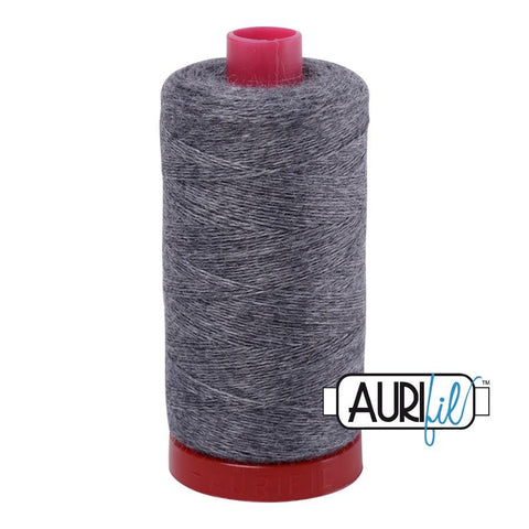 Aurifil LANA WOOL 8082 Steel Grey Gray Heather 12 Weight Wt 350 Meters 383 Yards Spool Quilt Wool Quilting Thread