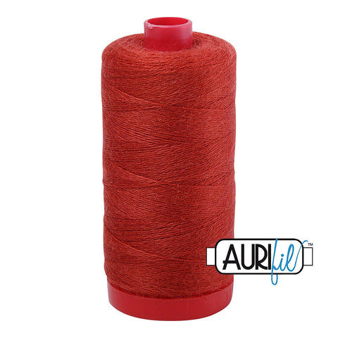 Aurifil LANA WOOL 8248 Red Orange 12 Weight Wt 350 Meters 383 Yards Spool Quilt Wool Quilting Thread