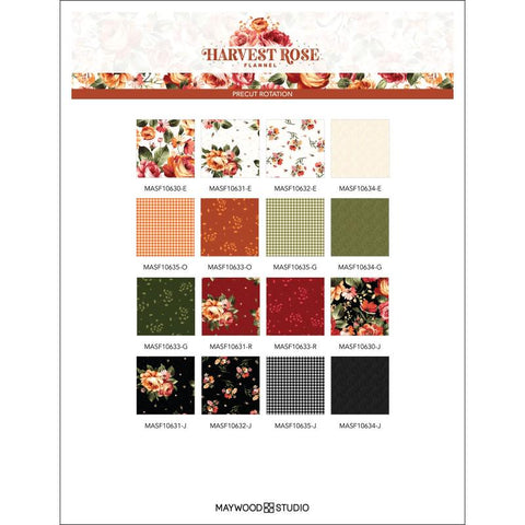 Harvest Rose Flannel Floral Autumn Rose Jelly Roll 2.5 Inch Strips Maywood Woolies Flannel Pink Orange Black Red Cotton Flannel Fabric