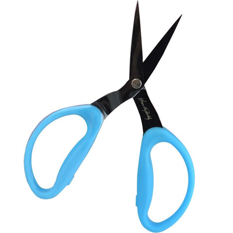 Karen Kay Buckley Perfect Scissors Medium with Large Ring Handles Blue ONE COUNT