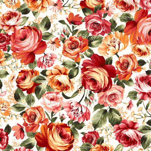 Harvest Rose Flannel Floral Autumn Rose Jelly Roll 2.5 Inch Strips Maywood Woolies Flannel Pink Orange Black Red Cotton Flannel Fabric