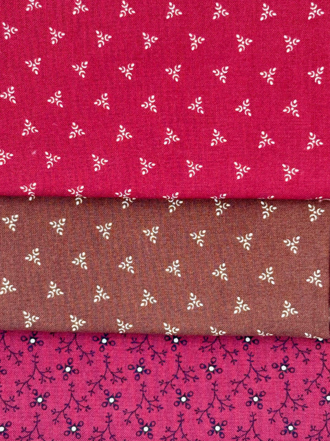 OOP Civil War Reproduction Fat Quarters Marcus Cotton Club Paula Barnes Brown Red Fabric 6 FQ Fat Quarter Bundle Out of Print D23