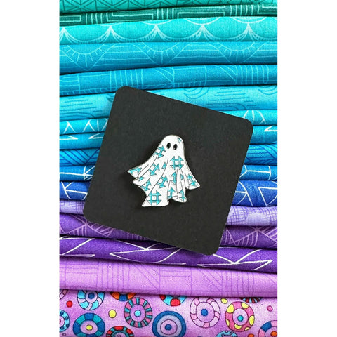 Sassafras Lane Designs Teal Ghost Quilt Enamel Pin