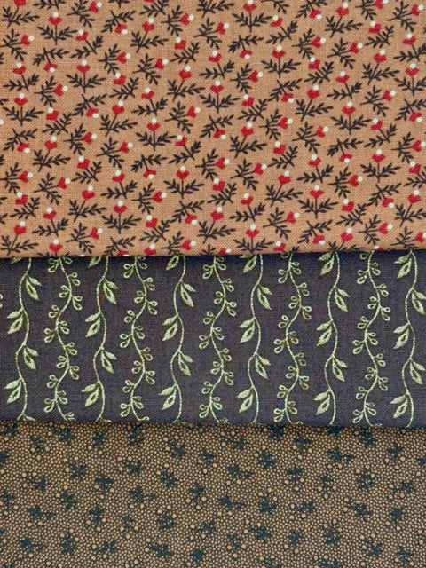 OOP Civil War Reproduction Fat Quarters Marcus Cotton Club Paula Barnes Brown Red Fabric 6 FQ Fat Quarter Bundle Out of Print D20