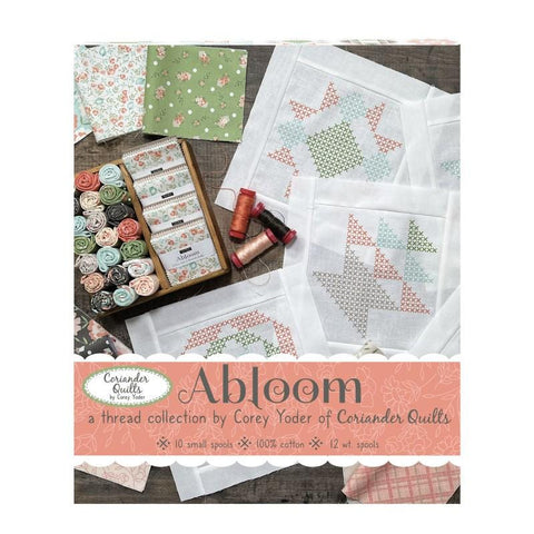 Aurifil Abloom By Corey Yoder Collection 12 Weight Wt Small Spool Cotton Quilting Thread Set of 10 CY12AC10