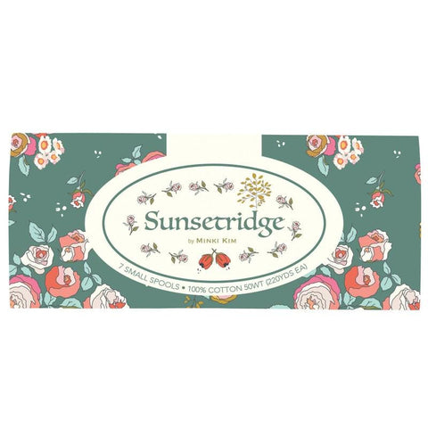 Aurifil Sunsetridge Collection by Minki Kim 50 Weight Wt Cotton Quilting Thread Set of 7 Green Gold Coral MK50SC7