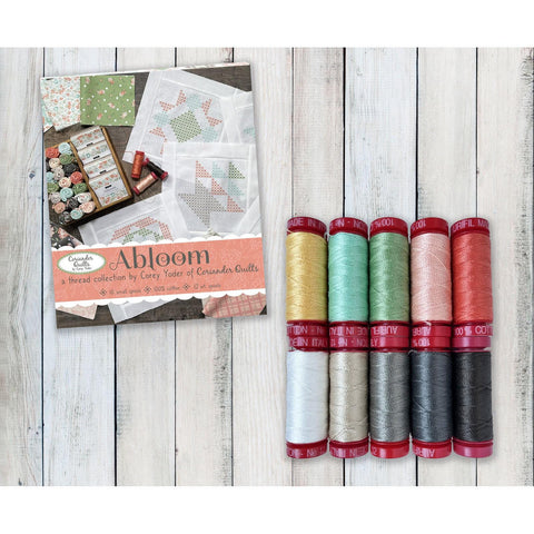 Aurifil Abloom By Corey Yoder Collection 12 Weight Wt Small Spool Cotton Quilting Thread Set of 10 CY12AC10