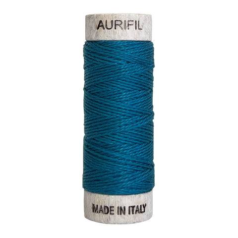 AURIFIL 1125 Medium Teal Blue Peacock MAKO 8 Weight Wt 35 Meters 38 Yards Spool Quilt Cotton Quilting Thread