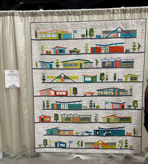 Hunter's Design Studio HDS Atomic Avenue Mid-Century Modern MCM House Foundation Paper Piecing FPP Printed Quilt Pattern 2 Sizes
