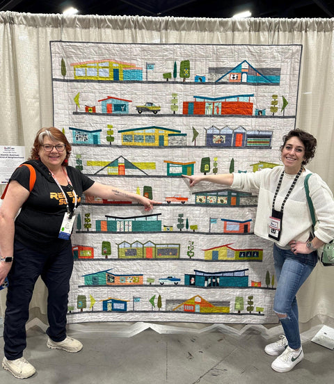 Hunter's Design Studio HDS Atomic Avenue Mid-Century Modern MCM House Foundation Paper Piecing FPP Printed Quilt Pattern 2 Sizes