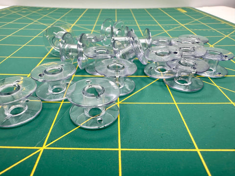 TTF Notions Class 15 Clear Plastic Bobbins Babylock Brother Janome Singer Bobbin Set of 20