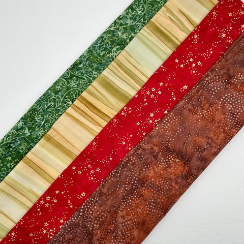 Assorted Batik 4 Half Yards Stash Builder Green Red Brown Yellow Gold Star Flecked Marbled Batik Cotton Batik Fabric 2 Total Yards A33