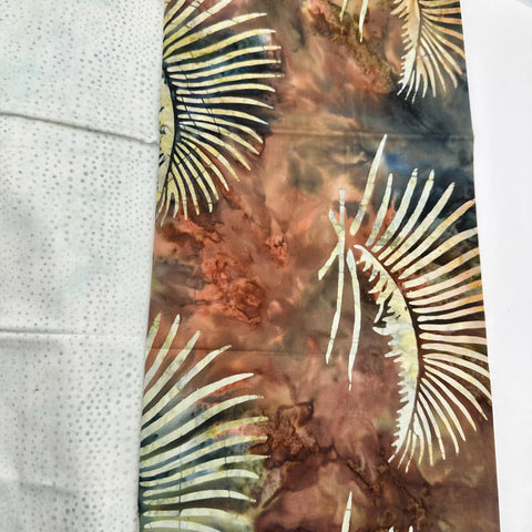 Assorted Batik 4 Half Yards Stash Builder Green Brown White Beige Leafy Marbled Batik Cotton Batik Fabric 2 Total Yards A44