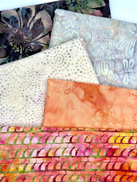 Assorted 5 YARDS Batik Orange Yellow Gray Grey Black Pink Marbled Watercolors Batik Cotton Batik Fabric Five 1 Yards A114