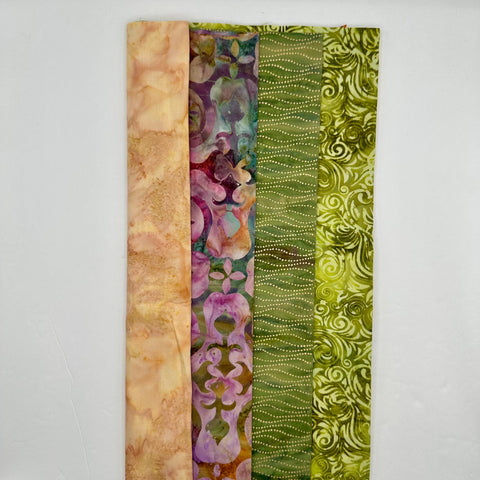 Assorted Batik 4 Half Yards Peach Orange Green Yellow Purple Stash Builder Marbled Batik Cotton Batik Fabric 2 Total Yards A83