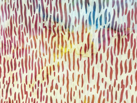 4 YARDS Anthology Batik Rainbow Dashes Marbled Watercolors Batik Cotton Fabric 4 Yard