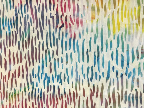 4 YARDS Anthology Batik Rainbow Dashes Marbled Watercolors Batik Cotton Fabric 4 Yard