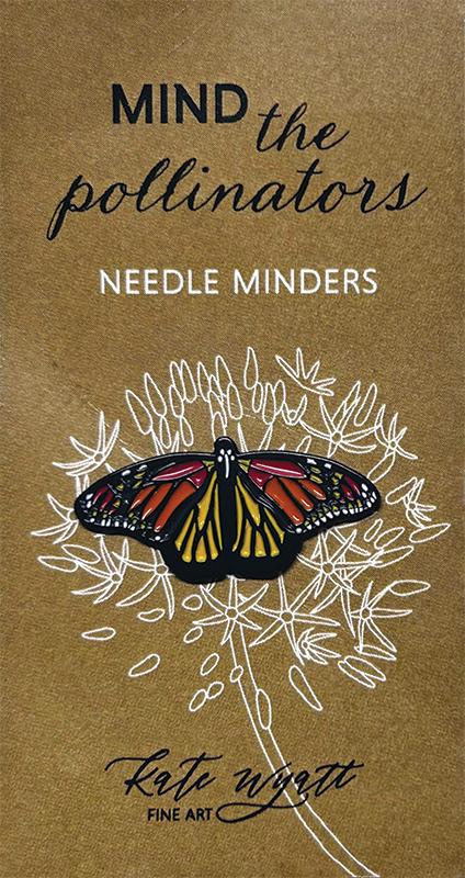 Kate Wyatt Fine Art Mind Minder the Pollinators Monarch Butterfly Magnetic Needle Minder 1.25"