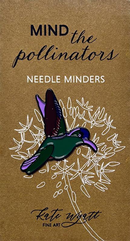Kate Wyatt Fine Art Mind Minder the Pollinators Hummingbird Magnetic Needle Minder 1.25"