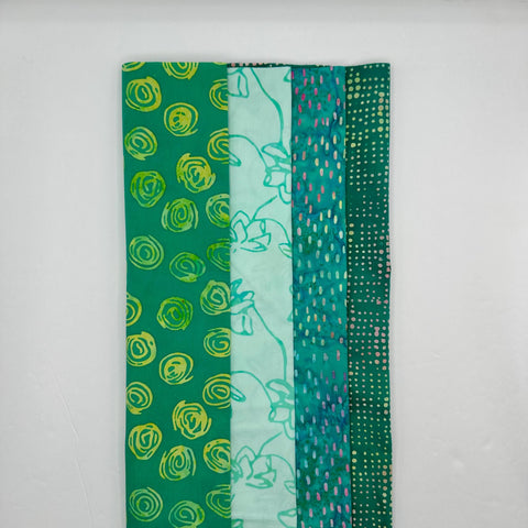 Assorted Batik 4 Half Yards Green Turquoise Teal Rainbow Stash Builder Marbled Batik Cotton Batik Fabric 2 Total Yards A67