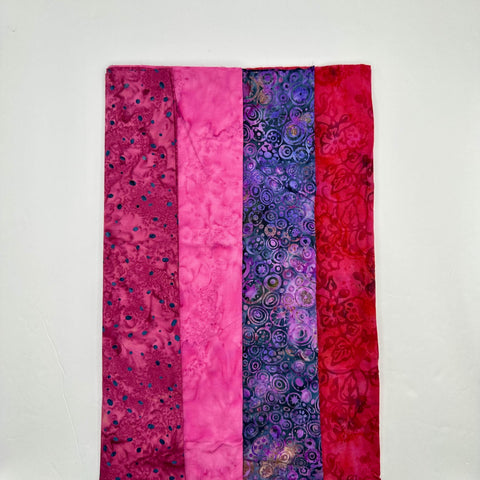 Assorted Batik 4 Half Yards Pink Purple Red Stash Builder Marbled Batik Cotton Batik Fabric 2 Total Yards A76