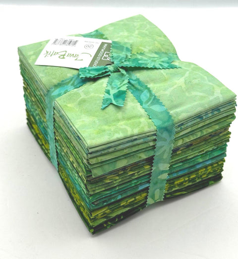 Java Batiks Green Light to Dark Green Batik Fat Quarters 20 Fqs Fabric 18 x 22 FQ-MASJAB-GRE2