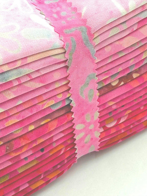 Java Batiks Pink Light to Dark Pink Batik Fat Quarters 20 Fqs Fabric 18 x 22 FQ-MASJAB-PIN2