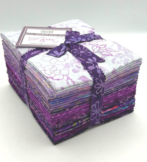 Java Batiks Purple Light to Dark Purple Batik Fat Quarters 20 Fqs Fabric 18 x 22 FQ-MASJAB-PUR2 New